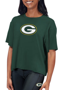 Green Bay Packers Certo Women's Format Cropped T-Shirt - Green