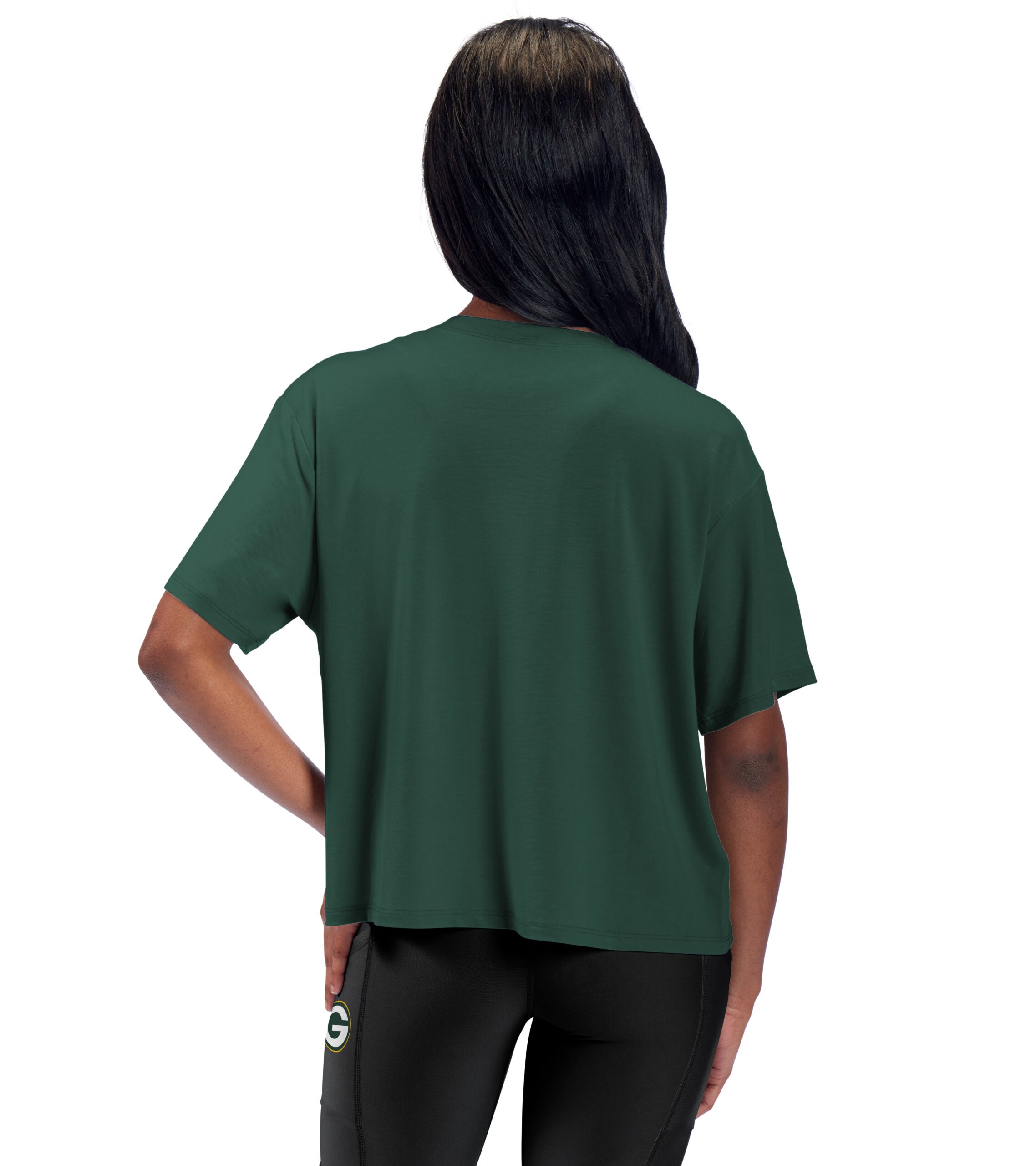 Green Bay Packers Certo Women's Format Cropped T-Shirt - Green