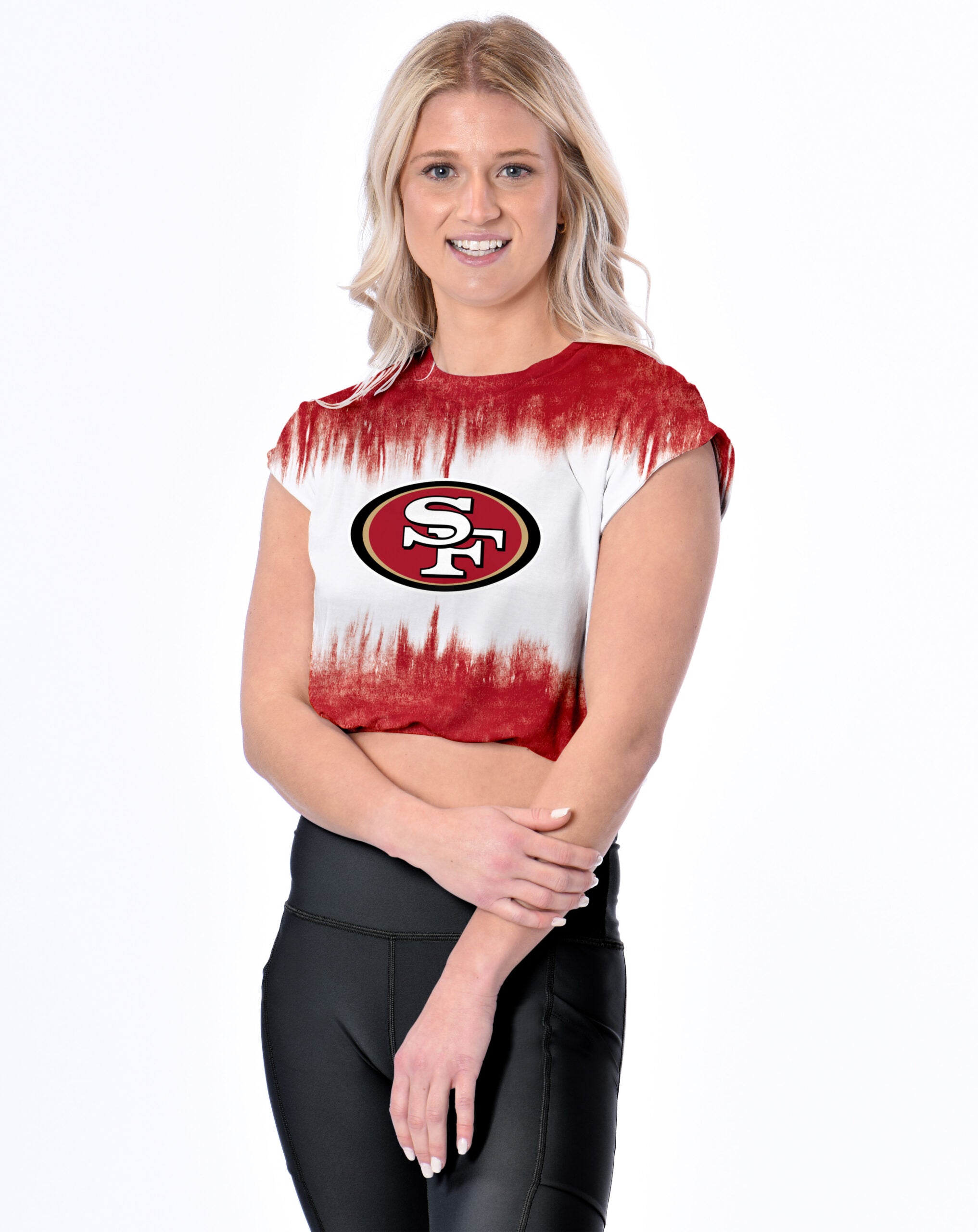 San Francisco 49ers Certo Women's Cropped Framework T-Shirt - White