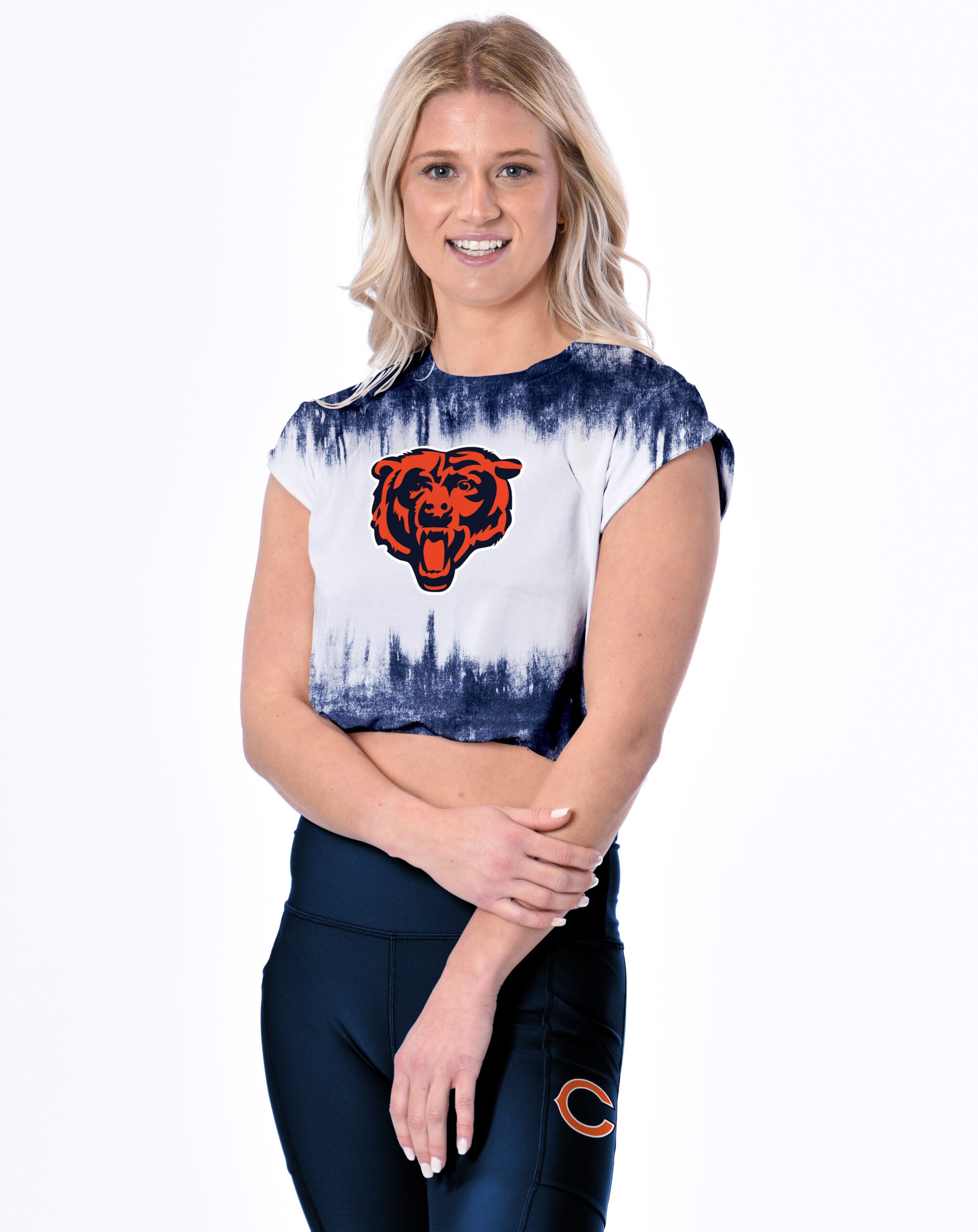 Chicago Bears Certo Women's Cropped Framework T-Shirt - White