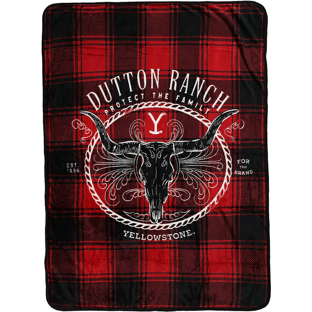 Paramount Yellowstone Protect The Family Micro Raschel Throw Blanket 46x60 Inches