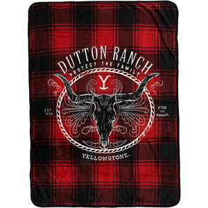 Paramount Yellowstone Protect The Family Micro Raschel Throw Blanket 46x60 Inches