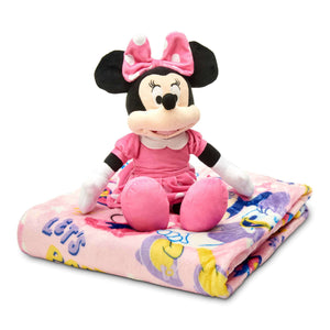 Disney Minnie Mouse Minnie Hugger Pillow with Silk Touch Throw Blanket 50x60 Inches