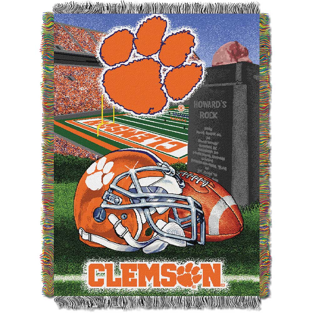 NCAA Clemson Tigers Homefield Advantage Woven Tapestry Throw Blanket 48x60 Inches