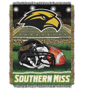 NCAA Southern Mississippi Golden Eagles Homefield Advantage Woven Tapestry Throw Blanket 48x60 Inches