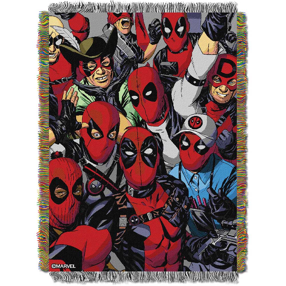 Marvel Deadpool We Are All Here Woven Tapestry Throw Blanket 48x60 inches