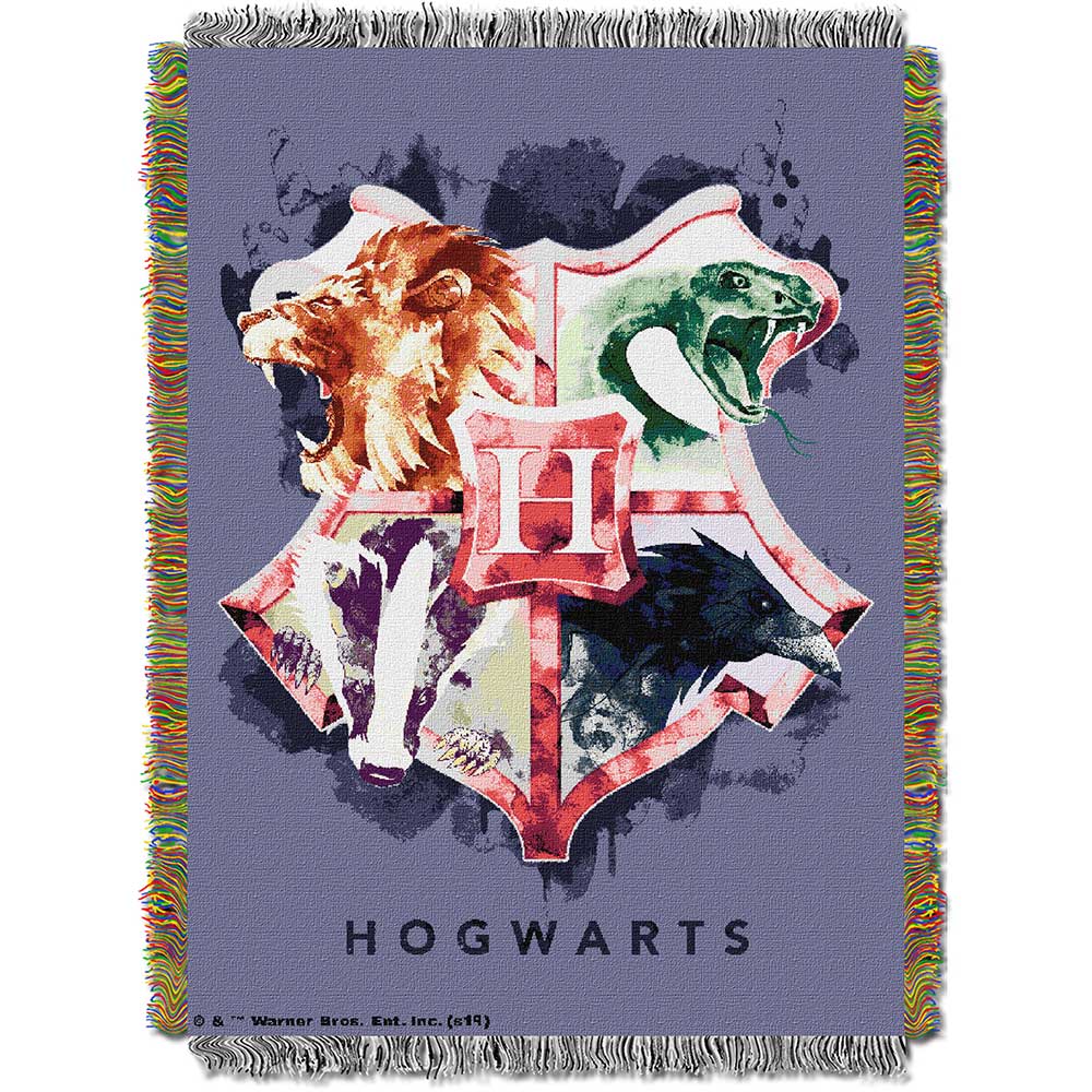 Warner Bros. Harry Potter Houses Together Woven Tapestry Throw Blanket 48x60 Inches