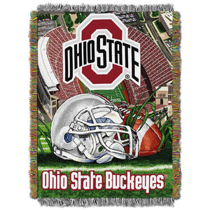 NCAA Ohio State Buckeyes Homefield Advantage Woven Tapestry Throw Blanket 48x60 Inches