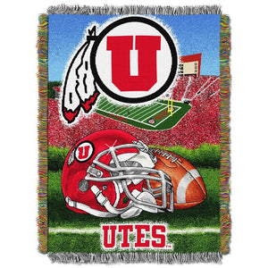 NCAA Utah Utes Homefield Advantage Woven Tapestry Throw Blanket 48x60 Inches