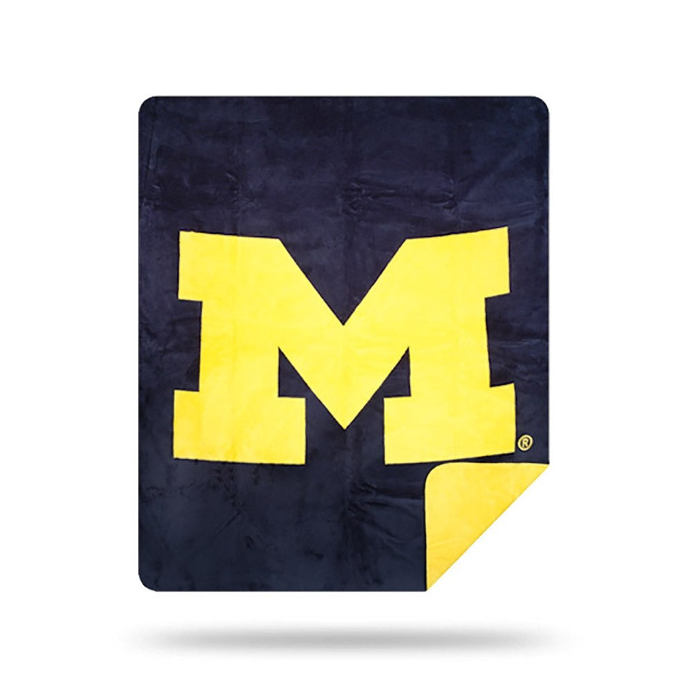 NCAA Michigan Wolverines Silver Knit Throw Blanket 60x72 Inches