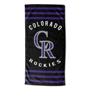 MLB Colorado Rockies Stripes Beach Towel 30 x 60 Inches