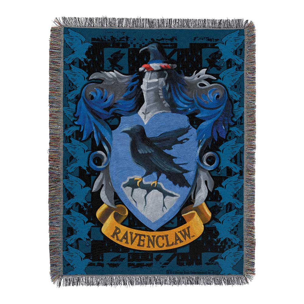 Warner Bros. Harry Potter Ravenclaw Crest Woven Tapestry Throw Blanket 48x60 Inches