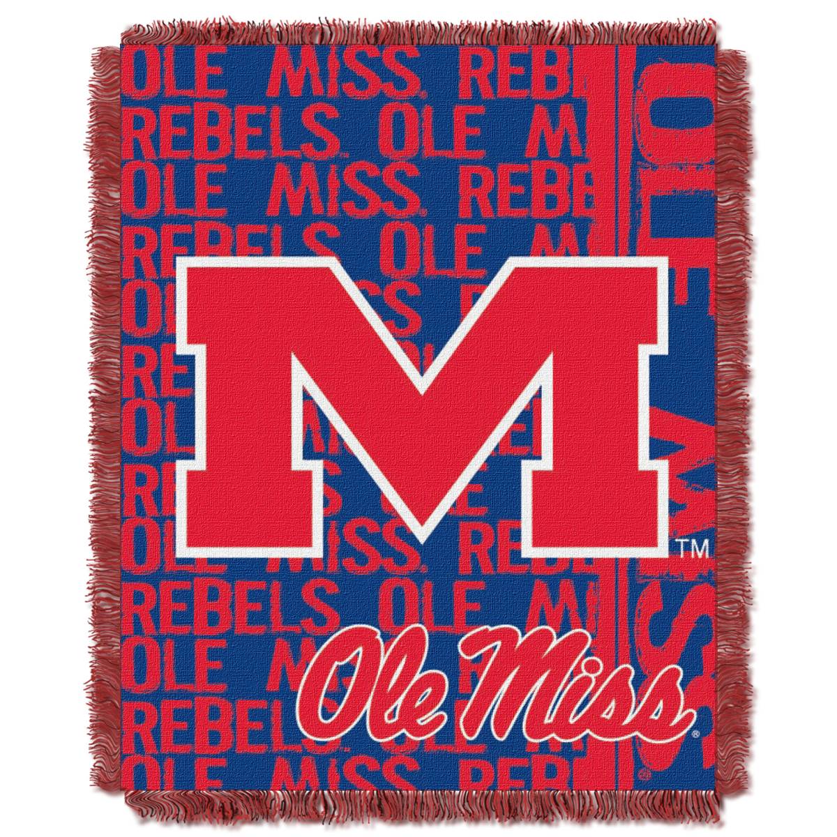 The Northwest Company OLE Miss Rebels Double Play Woven Jacquard Throw Blanket
